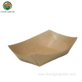 Eco Friendly Boat Shape Brown Bento Food Plate/Tray